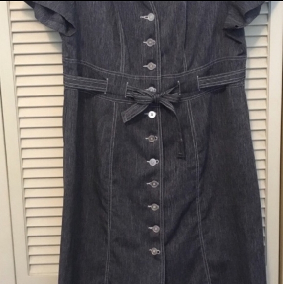 Sweet Brand Gray Belted Dress - Picture 2 of 4